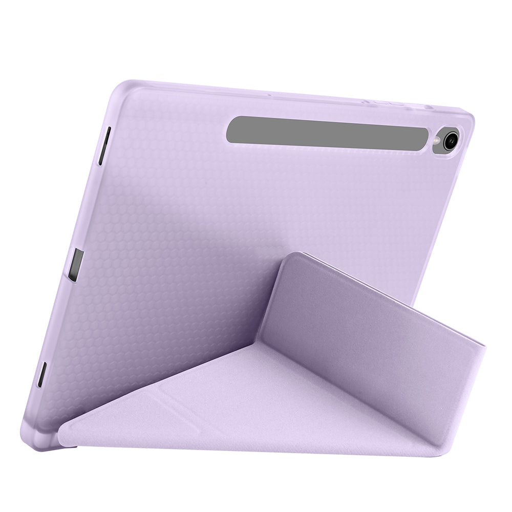 Galaxy Tab S9 Kılıf Zore Tri Folding Kalem Bölmeli Standlı Kılıf Lacivert