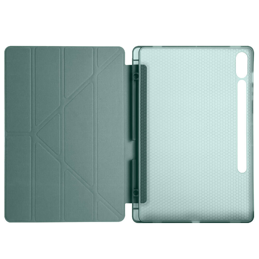 Galaxy Tab S9 Plus Kılıf Zore Tri Folding Kalem Bölmeli Standlı Kılıf Rose Gold