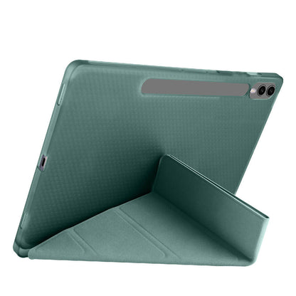 Galaxy Tab S9 Plus Kılıf Zore Tri Folding Kalem Bölmeli Standlı Kılıf Mavi