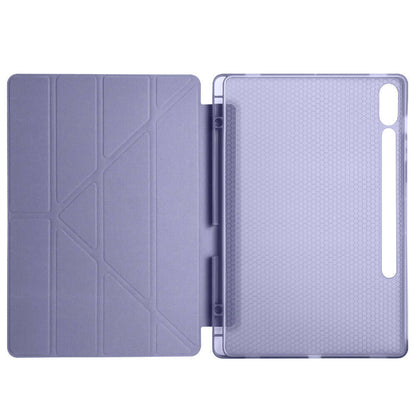 Galaxy Tab S9 Plus Kılıf Zore Tri Folding Kalem Bölmeli Standlı Kılıf Mavi