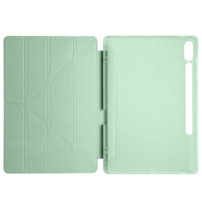 Galaxy Tab S9 Plus Kılıf Zore Tri Folding Kalem Bölmeli Standlı Kılıf Gri