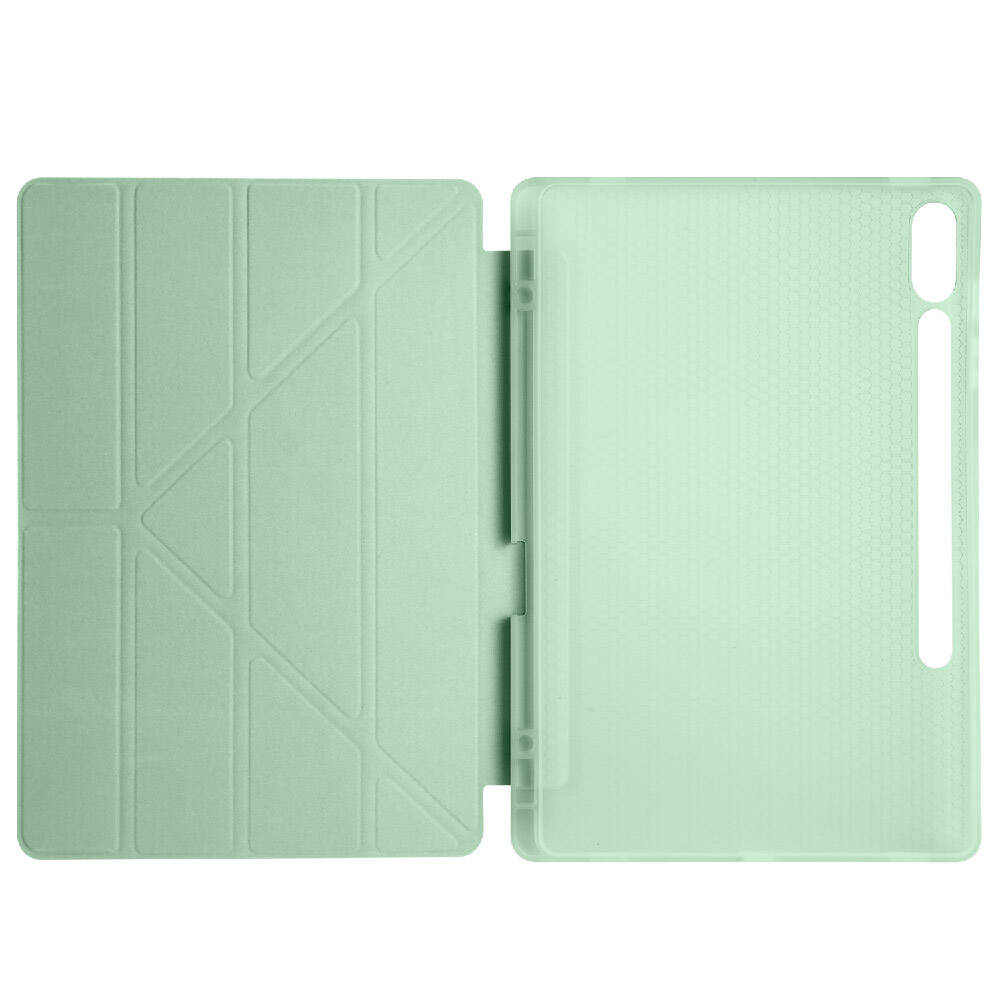 Galaxy Tab S9 Plus Kılıf Zore Tri Folding Kalem Bölmeli Standlı Kılıf Lacivert