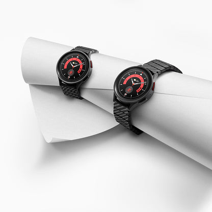 Galaxy Watch 4 44mm Karbon Fiber Pitaka Modern Serisi Black-Grey Twill Kordon Siyah-Gri