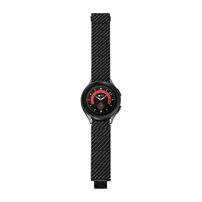 Galaxy Watch 4 Classic 42mm Karbon Fiber Pitaka Modern Serisi Black-Grey Twill Kordon Siyah-Gri