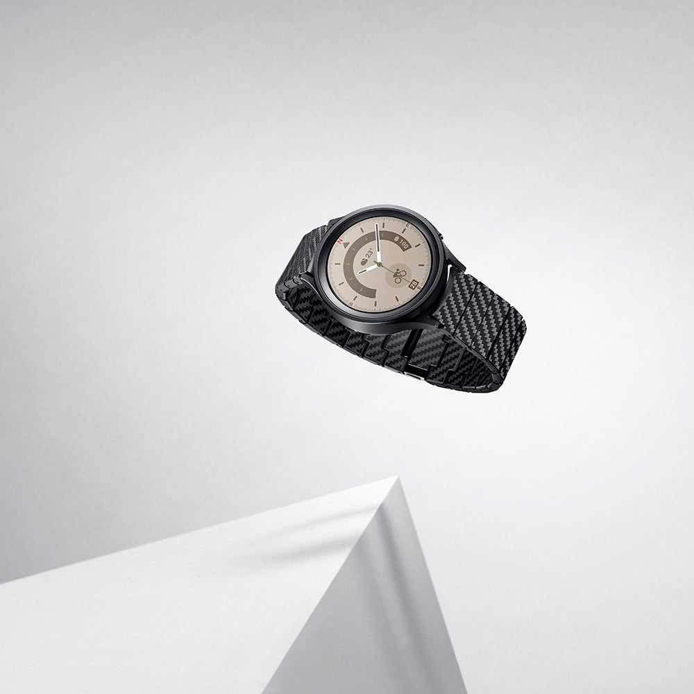 Galaxy Watch 5 44mm Karbon Fiber Pitaka Modern Serisi Black-Grey Twill Kordon Siyah-Gri
