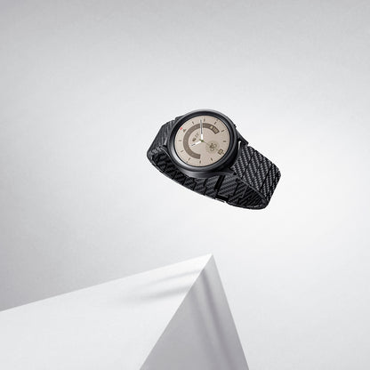 Galaxy Watch 5 44mm Karbon Fiber Pitaka Modern Serisi Black-Grey Twill Kordon Siyah-Gri