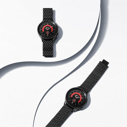 Galaxy Watch 6 40mm Karbon Fiber Pitaka Modern Serisi Black-Grey Twill Kordon Siyah-Gri