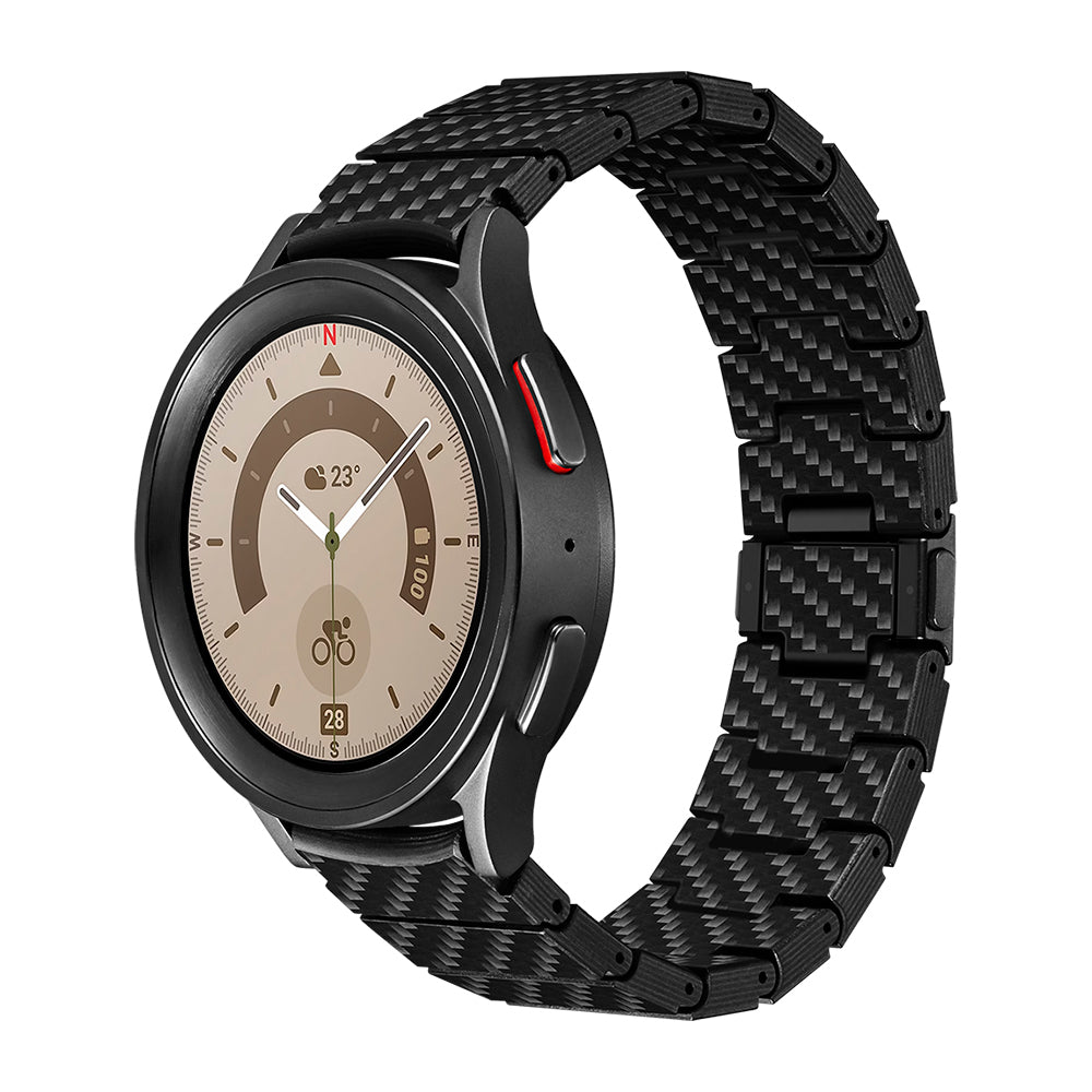 Galaxy Watch 6 Classic 47mm Karbon Fiber Pitaka Modern Serisi Black-Grey Twill Kordon Siyah-Gri