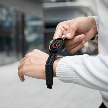 Galaxy Watch 6 Classic 47mm Karbon Fiber Pitaka Modern Serisi Black-Grey Twill Kordon Siyah-Gri