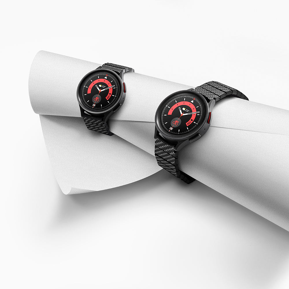 Galaxy Watch 7 40mm Karbon Fiber Pitaka Modern Serisi Black-Grey Twill Kordon Siyah-Gri