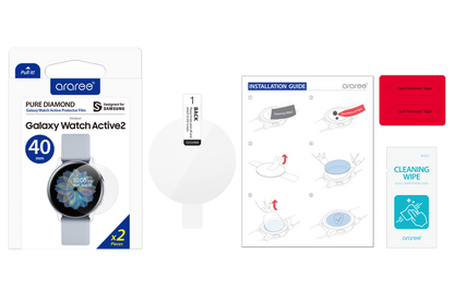 Galaxy Watch Active 2 40mm Araree Pure Diamond Pet Ekran Koruyucu Renksiz