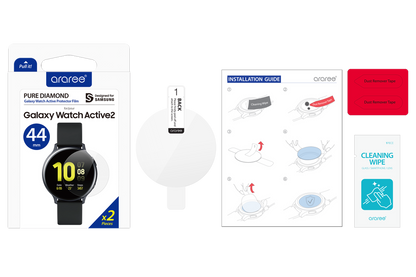 Galaxy Watch Active 2 44mm Araree Pure Diamond Pet Ekran Koruyucu Renksiz