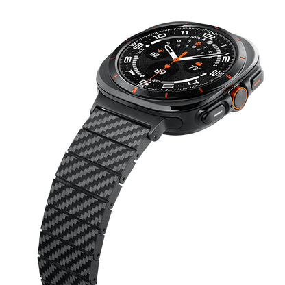 Galaxy Watch Ultra 47mm Karbon Fiber Pitaka Modern Serisi Black-Grey Twill Kordon Siyah-Gri