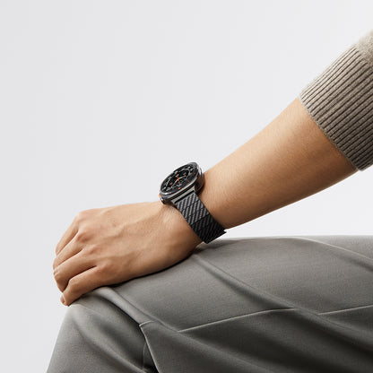 Galaxy Watch Ultra 47mm Karbon Fiber Pitaka Modern Serisi Black-Grey Twill Kordon Siyah-Gri