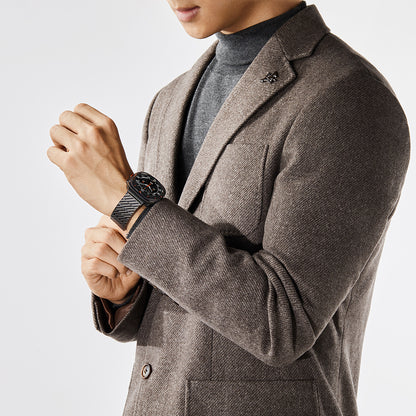 Galaxy Watch Ultra 47mm Karbon Fiber Pitaka Modern Serisi Black-Grey Twill Kordon Siyah-Gri