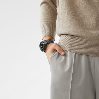 Galaxy Watch Ultra 47mm Karbon Fiber Pitaka Modern Serisi Black-Grey Twill Kordon Siyah-Gri