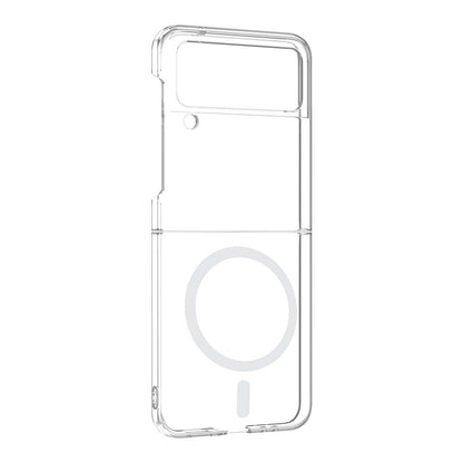 Galaxy Z Flip 4 Kamera Korumalı M-Safe Şarj Özellikli Şeffaf Zore London Sert PC Kapak