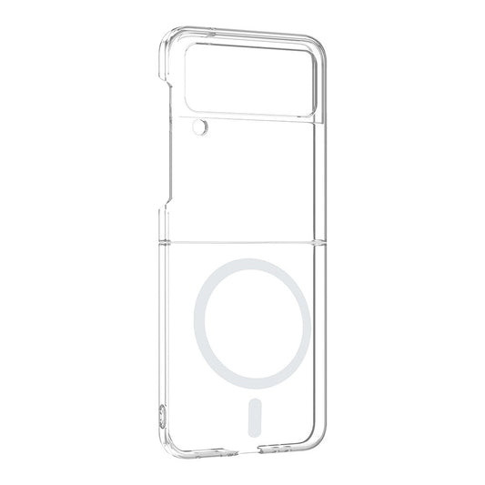Galaxy Z Flip 4 Kamera Korumalı M-Safe Şarj Özellikli Şeffaf Zore London Sert PC Kapak