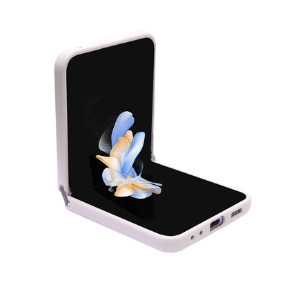 Galaxy Z Flip 5 Kılıf Guess Orjinal Lisanslı PU Deri Taşlı Üçgen Logo 4G Desenli Strass Kapak Kahverengi