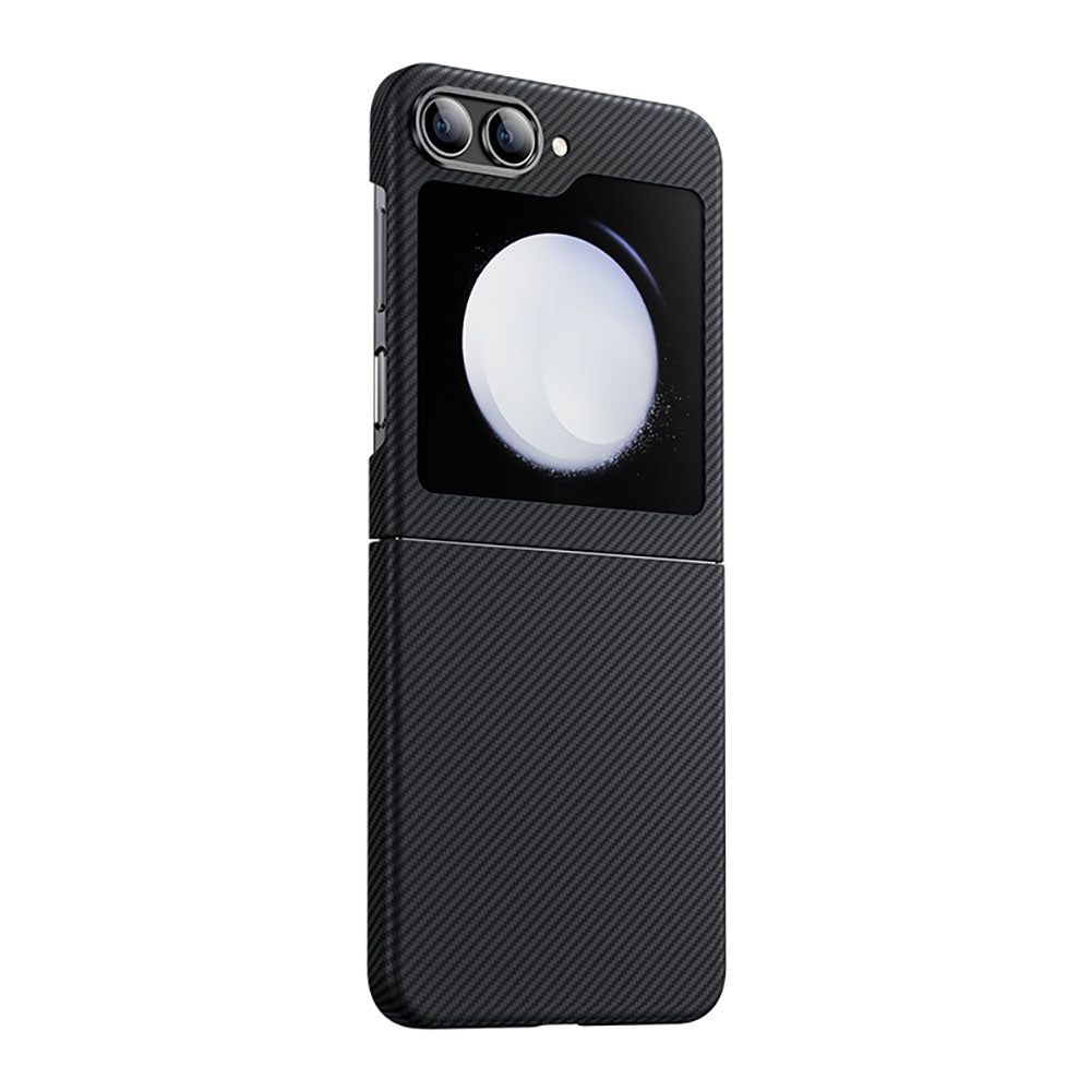 Galaxy Z Flip 5 Kılıf Karbon Fiber Benks Essential ArmorAir 600D Kevlar Kapak Siyah