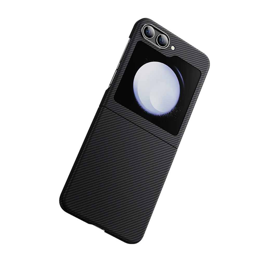Galaxy Z Flip 5 Kılıf Karbon Fiber Benks Essential ArmorAir 600D Kevlar Kapak Siyah