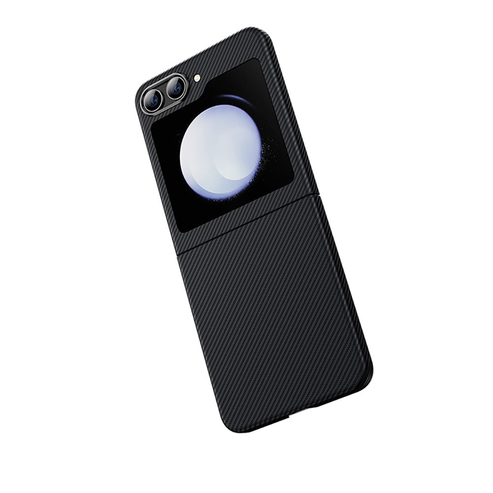Galaxy Z Flip 5 Kılıf Karbon Fiber Benks Essential ArmorAir 600D Kevlar Kapak Siyah