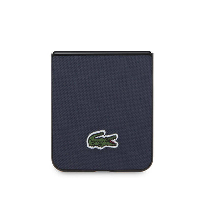 Galaxy Z Flip 5 Kılıf Lacoste Orjinal Lisanslı PU Pike Desenli Arka Yüzey İkonik Timsah Dokuma Logolu Kapak Kırmızı