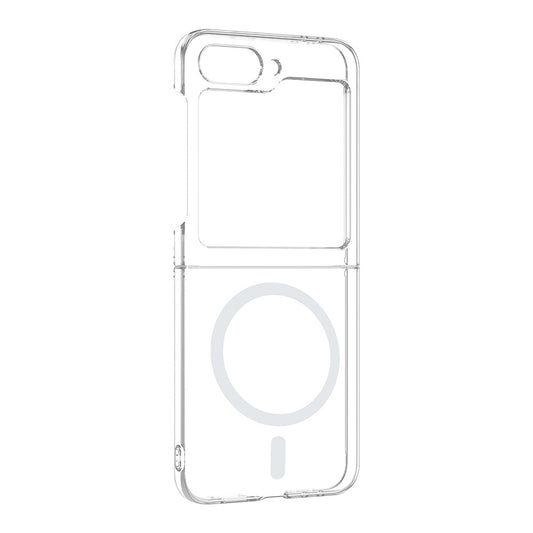 Galaxy Z Flip 6 Kamera Korumalı M-Safe Şarj Özellikli Şeffaf Zore London Sert PC Kapak