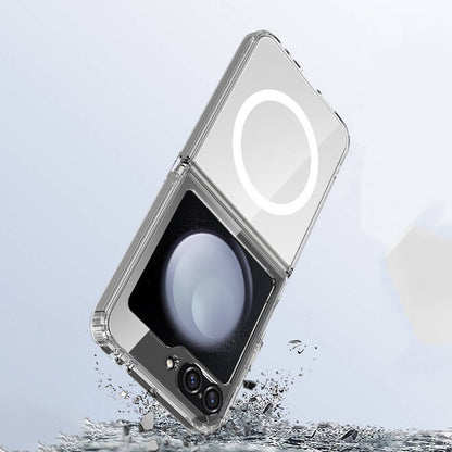 Galaxy Z Flip 6 Kılıf M-safe Şarj Özellikli Şeffaf Sert PC Zore Embos Kapak Şeffaf