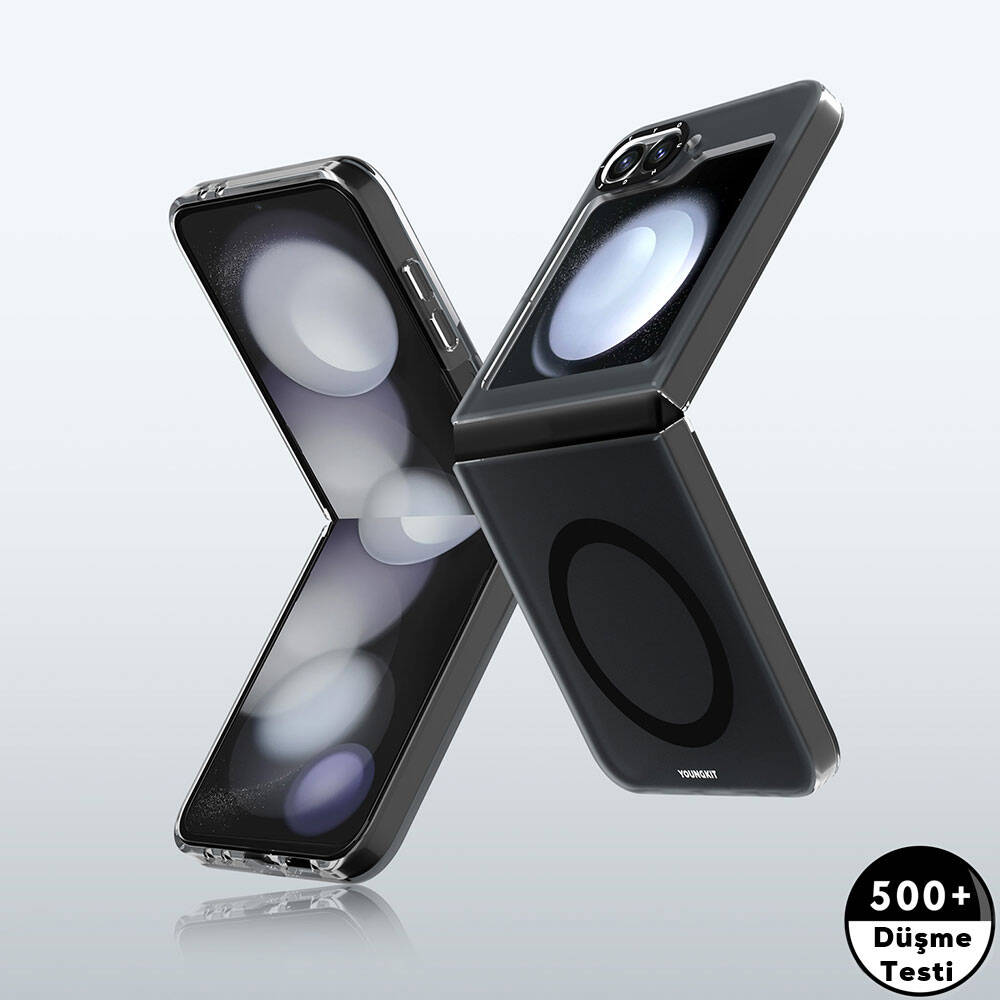 Galaxy Z Flip 6 Kılıf M-safe Şarj Özellikli Youngkit Hidden Sand Serisi Kapak Beyaz