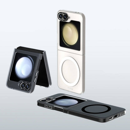 Galaxy Z Flip 6 Kılıf M-safe Şarj Özellikli Youngkit Hidden Sand Serisi Kapak Beyaz