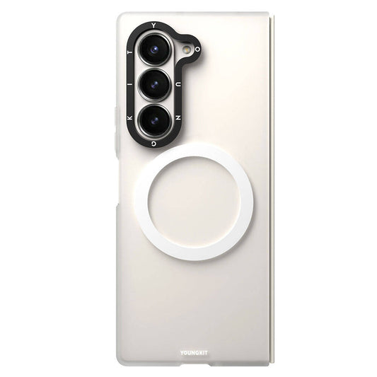 Galaxy Z Fold 6 Kılıf M-safe Şarj Özellikli Youngkit Hidden Sand Serisi Kapak Siyah