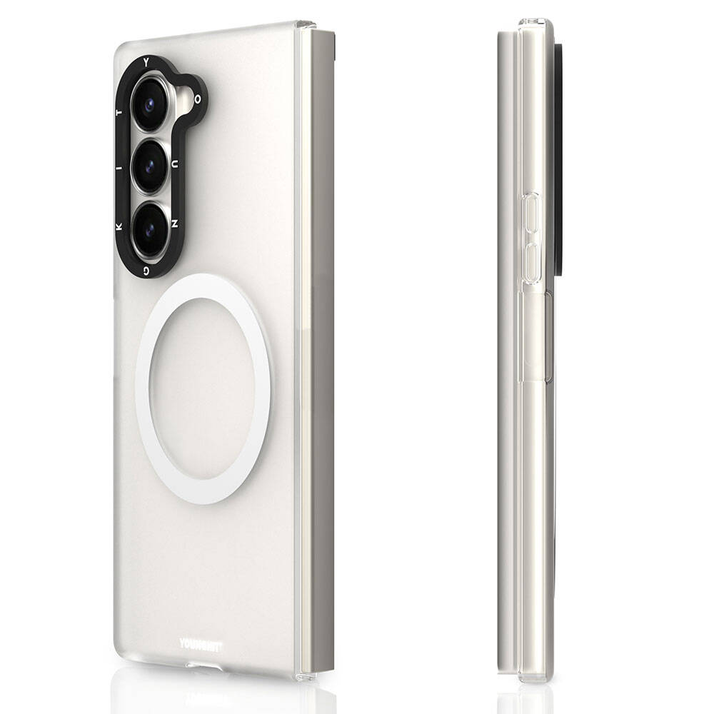 Galaxy Z Fold 6 Kılıf M-safe Şarj Özellikli Youngkit Hidden Sand Serisi Kapak Siyah