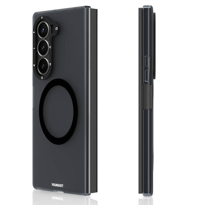 Galaxy Z Fold 6 Kılıf M-safe Şarj Özellikli Youngkit Hidden Sand Serisi Kapak Siyah