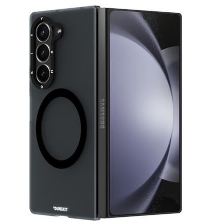 Galaxy Z Fold 6 Kılıf M-safe Şarj Özellikli Youngkit Hidden Sand Serisi Kapak Siyah