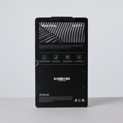 Galaxy Z Flip 7 Kılıf M-safe Şarj Özellikli 600D Aramid Fiber Pitaka Ultra-Slim Classic Serisi Black-Grey Twill Kapak Siyah-Gri