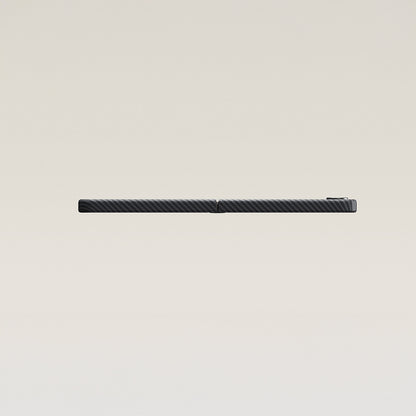 Galaxy Z Flip 7 Kılıf M-safe Şarj Özellikli 600D Aramid Fiber Pitaka Ultra-Slim Classic Serisi Black-Grey Twill Kapak Siyah-Gri