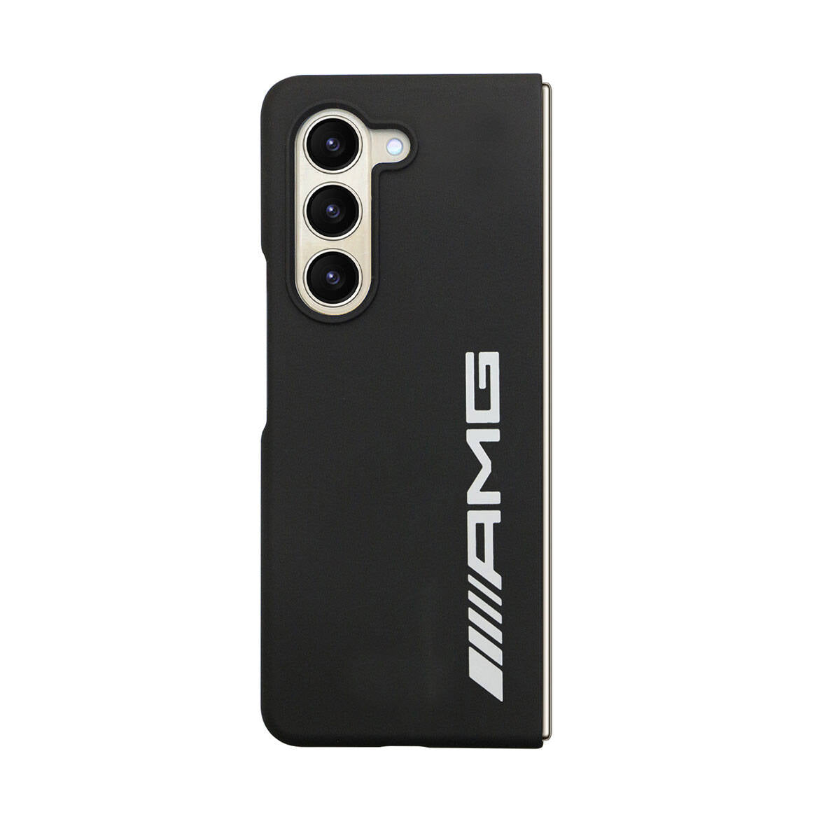 Galaxy Z Fold 5 Kılıf AMG M-safe Şarj Özellikli Büyük Logo Dizayn Orjinal Lisanslı Kapak Siyah
