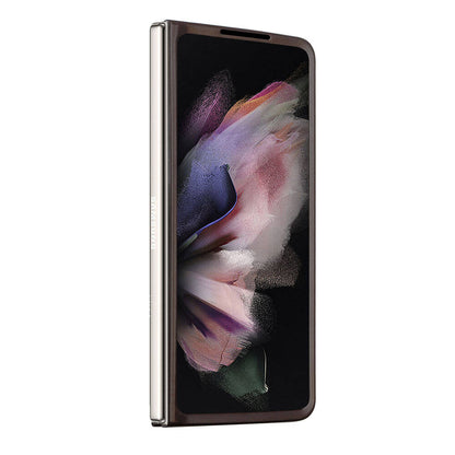 Galaxy Z Fold 5 Kılıf Guess Orjinal Lisanslı PU Deri Taşlı Üçgen Logo 4G Desenli Strass Kapak Siyah