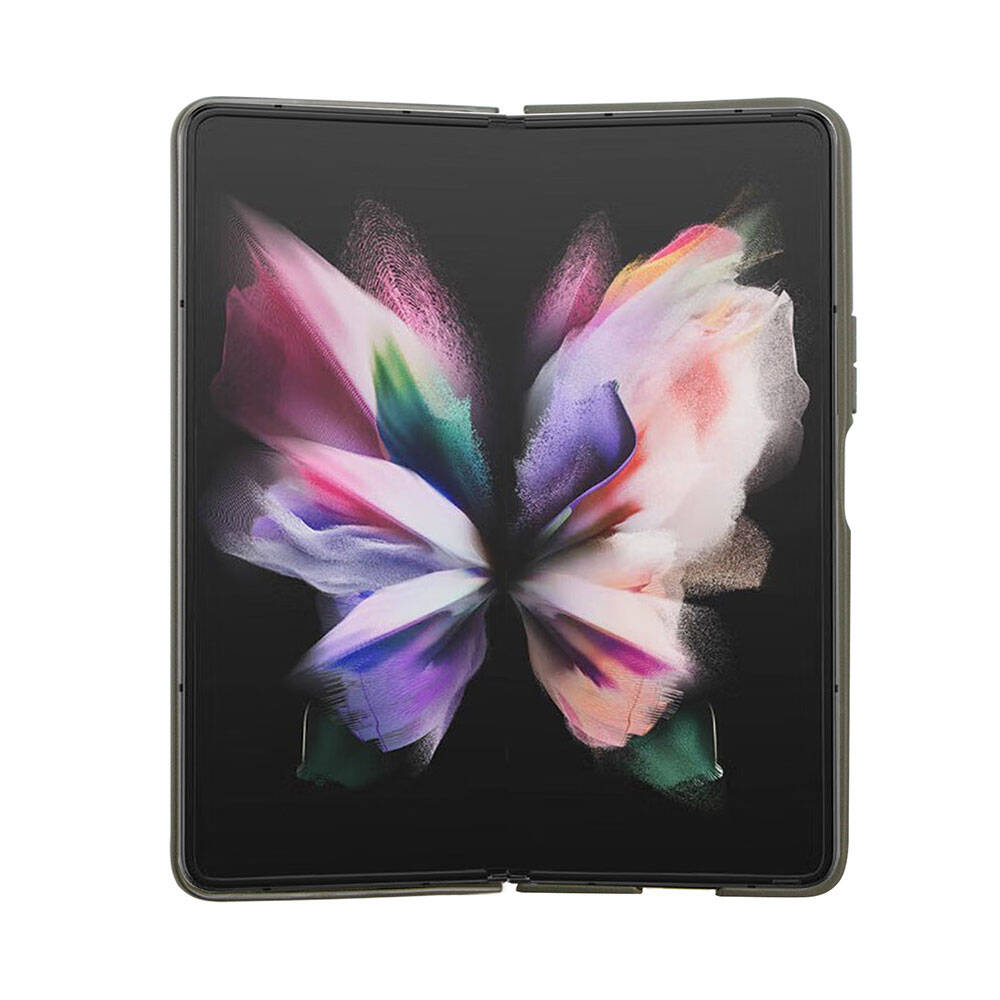 Galaxy Z Fold 5 Kılıf Guess Orjinal Lisanslı Yazı Logolu Glitter Flakes Kapak Haki