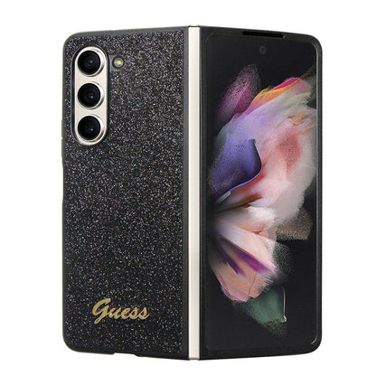 Galaxy Z Fold 5 Kılıf Guess Orjinal Lisanslı Yazı Logolu Glitter Script Kapak Gold