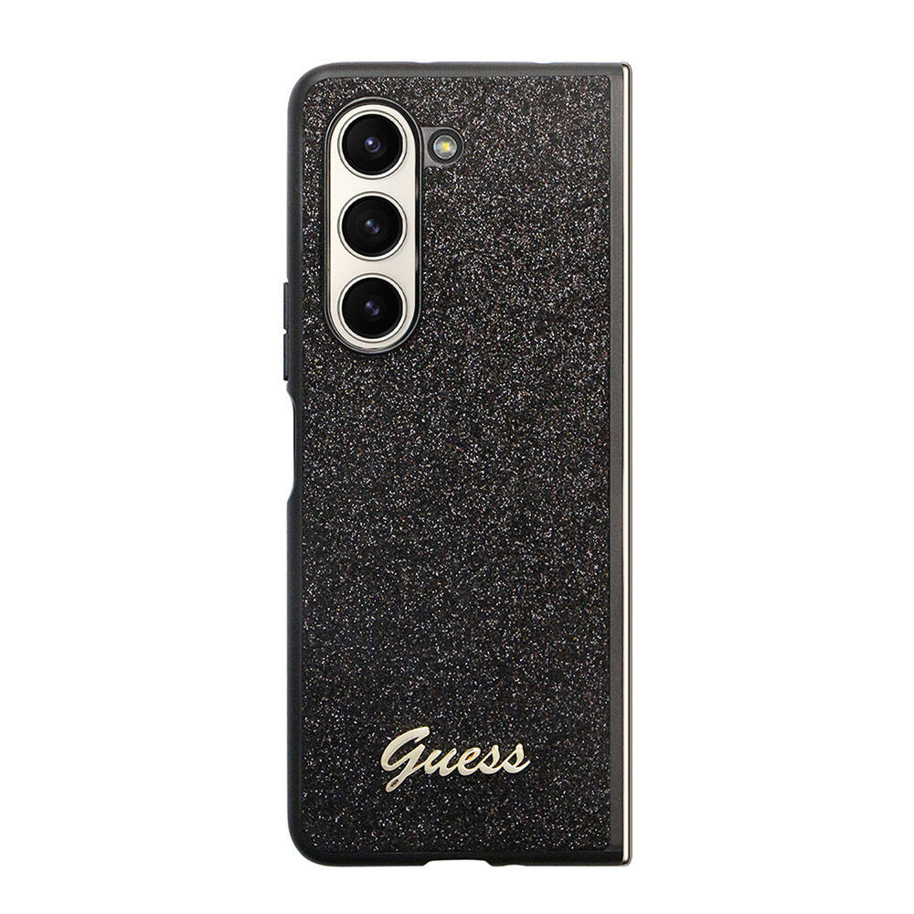 Galaxy Z Fold 5 Kılıf Guess Orjinal Lisanslı Yazı Logolu Glitter Script Kapak Pembe