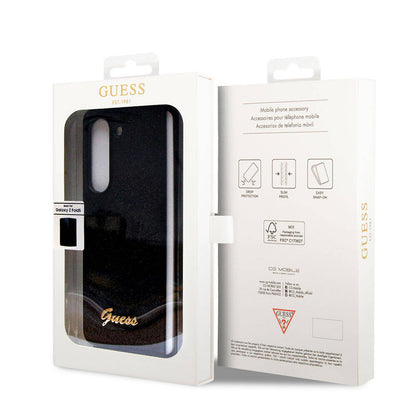 Galaxy Z Fold 5 Kılıf Guess Orjinal Lisanslı Yazı Logolu Glitter Script Kapak Gold