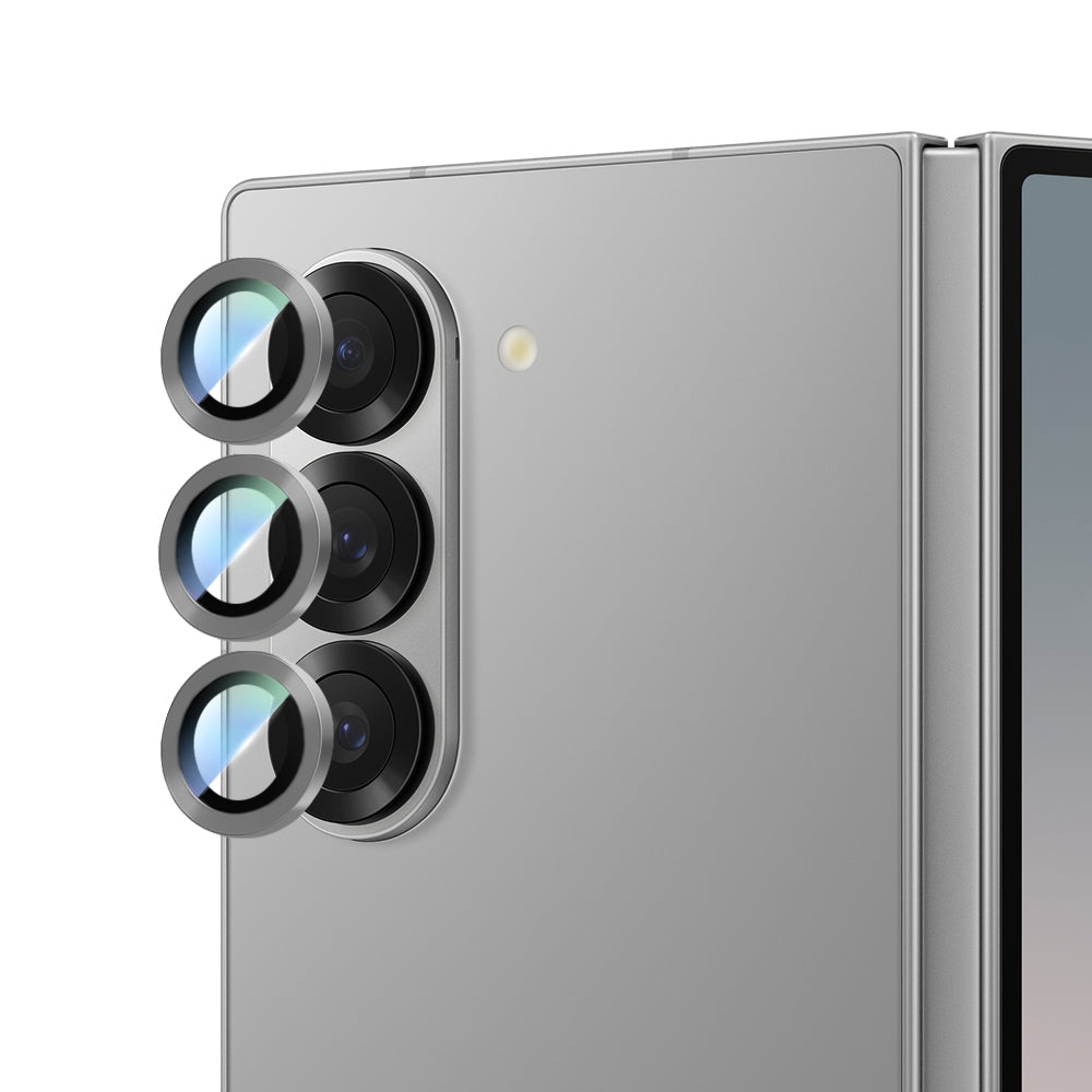 Galaxy Z Fold 6 CaseWorld Alloy Serisi Oleofobik Anti Reflective Kamera Lens Koruyucu Gümüş