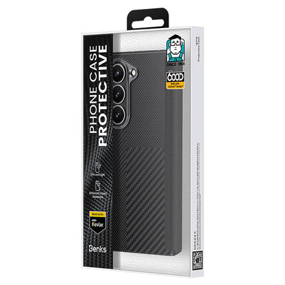Galaxy Z Fold 6 Kılıf Karbon Fiber Benks Montage ArmorAir Kevlar Kapak Siyah