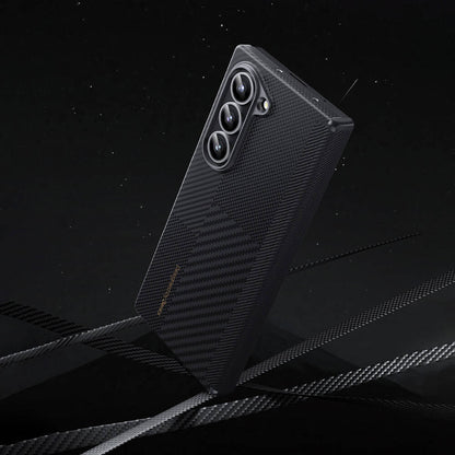 Galaxy Z Fold 6 Kılıf Karbon Fiber Benks Montage ArmorAir Kevlar Kapak Siyah