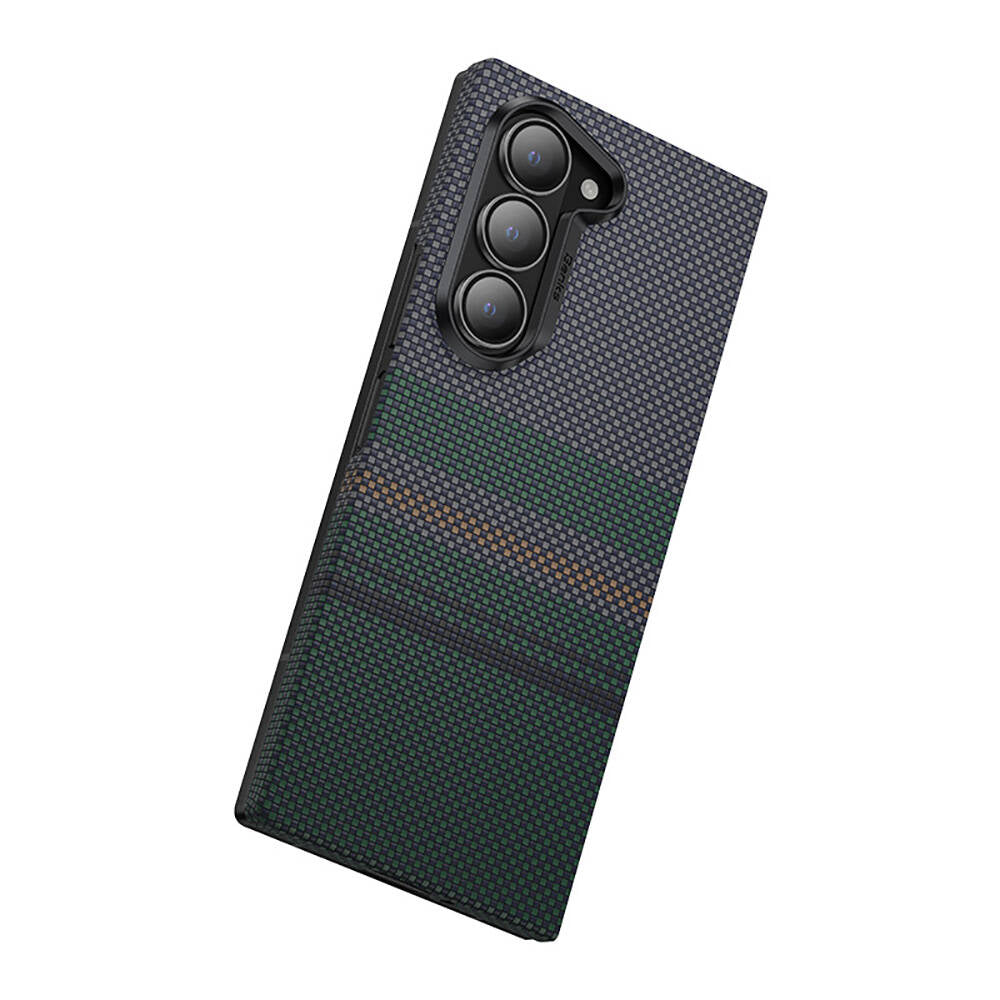 Galaxy Z Fold 6 Kılıf Karbon Fiber Tasarımlı Benks Aurora ArmorAir Kevlar Kapak Siyah