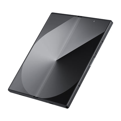 Galaxy Z Fold 6 Kılıf M-safe Şarj Özellikli 600D Aramid Fiber Pitaka Ultra-Slim Classic Serisi Black-Grey Twill Kapak Siyah-Gri