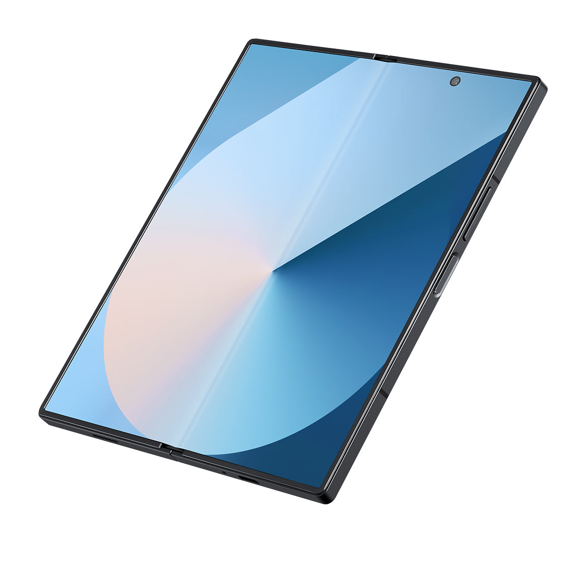 Galaxy Z Fold 6 Kılıf M-safe Şarj Özellikli Aramid Fiber Pitaka Tactile Woven Sunset-Moonrise Serisi Moonrise Kapak Mavi