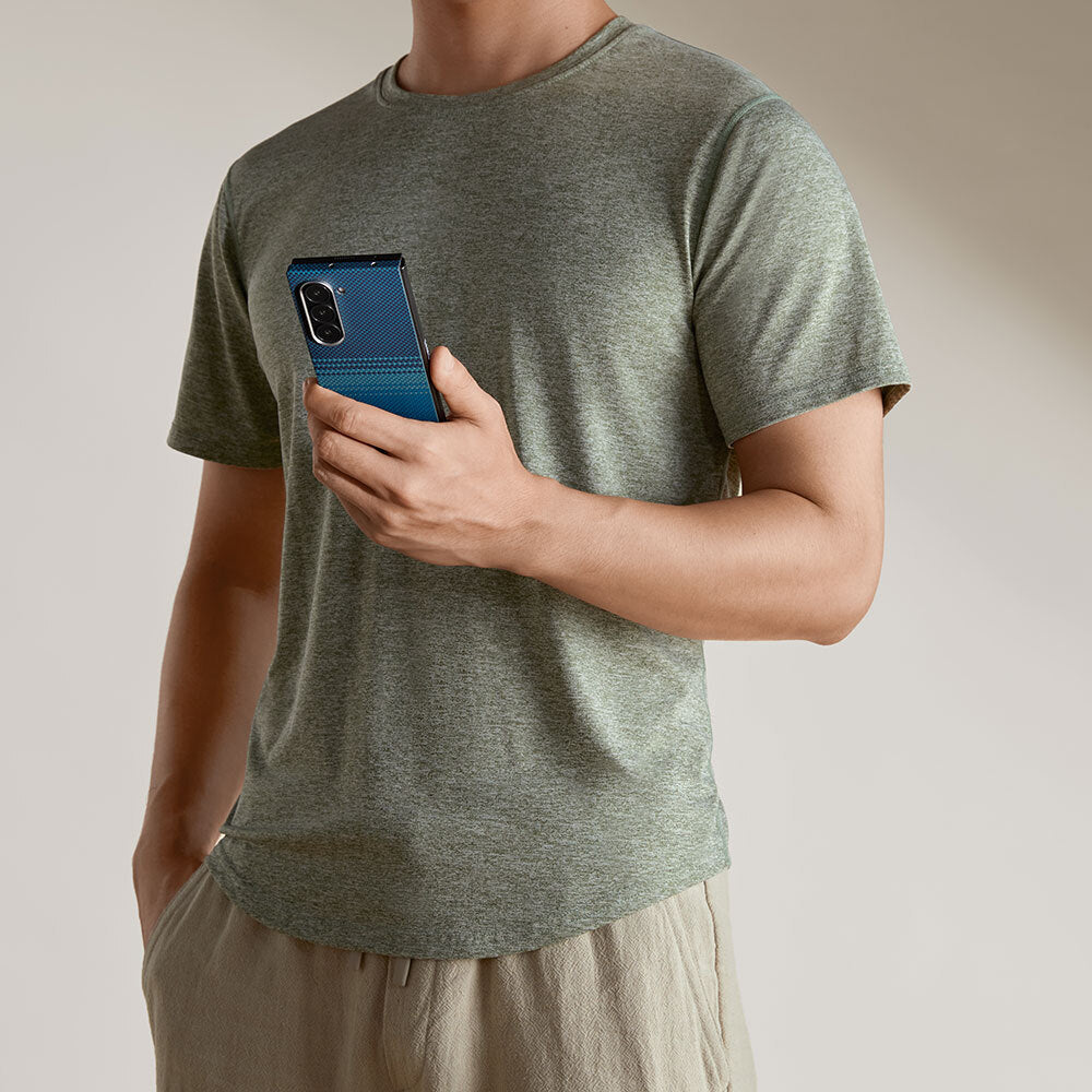 Galaxy Z Fold 6 Kılıf M-safe Şarj Özellikli Aramid Fiber Pitaka Tactile Woven Sunset-Moonrise Serisi Moonrise Kapak Mavi